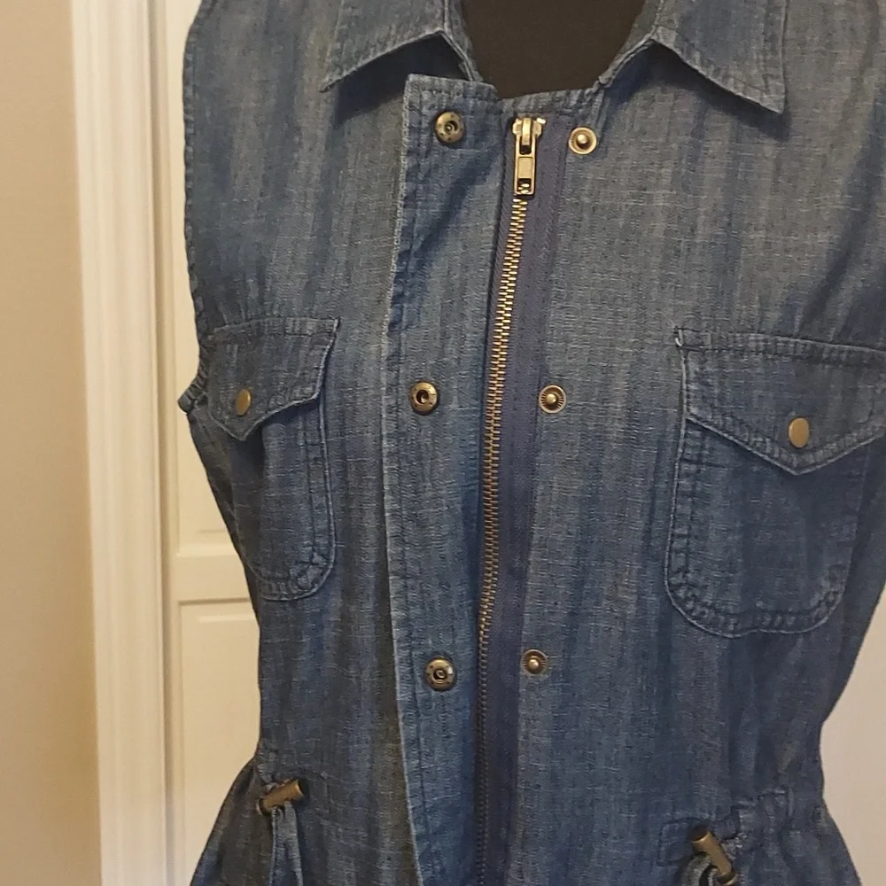 Maison Jules Denim Jean Vest Size M Utility Vest